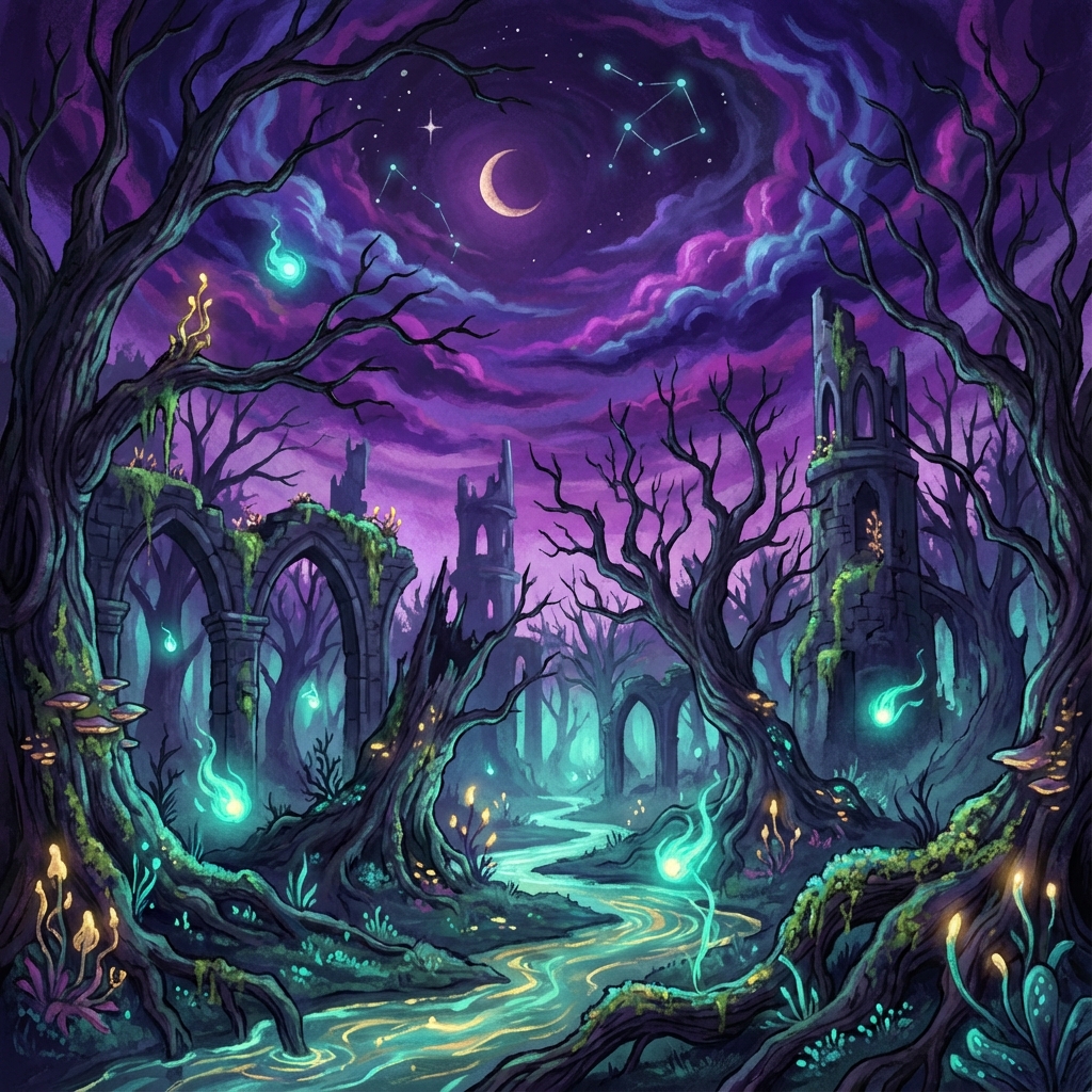Gothic fantasy landscape